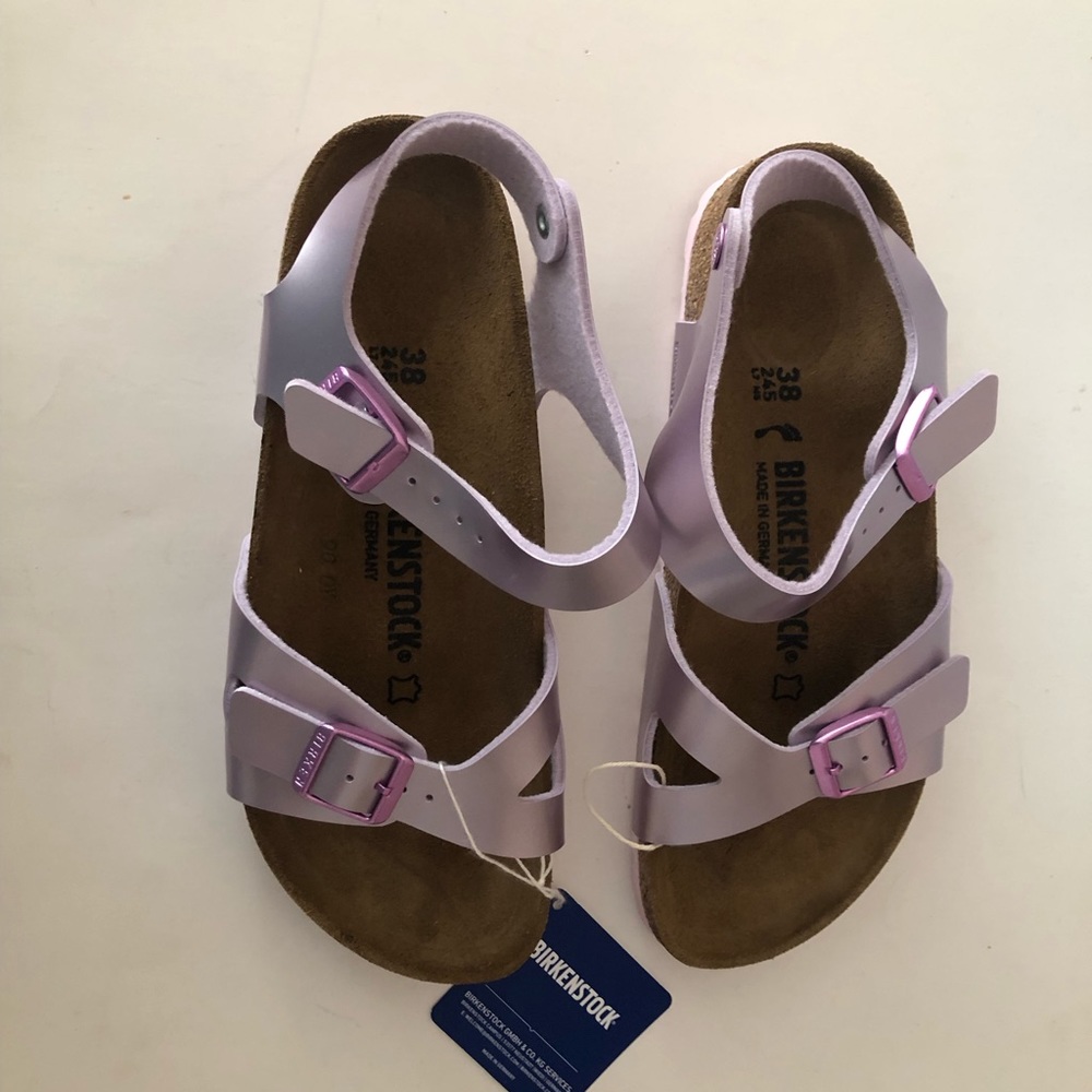 Birkenstock Electric Metallic Lilac Rio sandal. Rare. Size: 7, 7.5, 38, 8, 39 - Picture 12 of 15